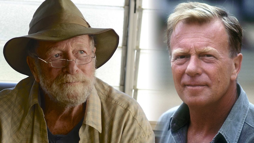 A composite image then and now of Jack Thompson