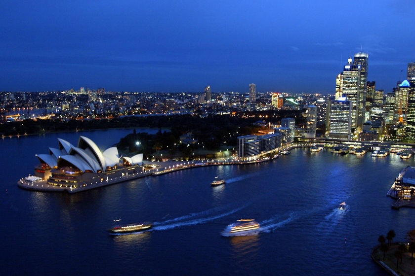 Sydney skyline at dusk