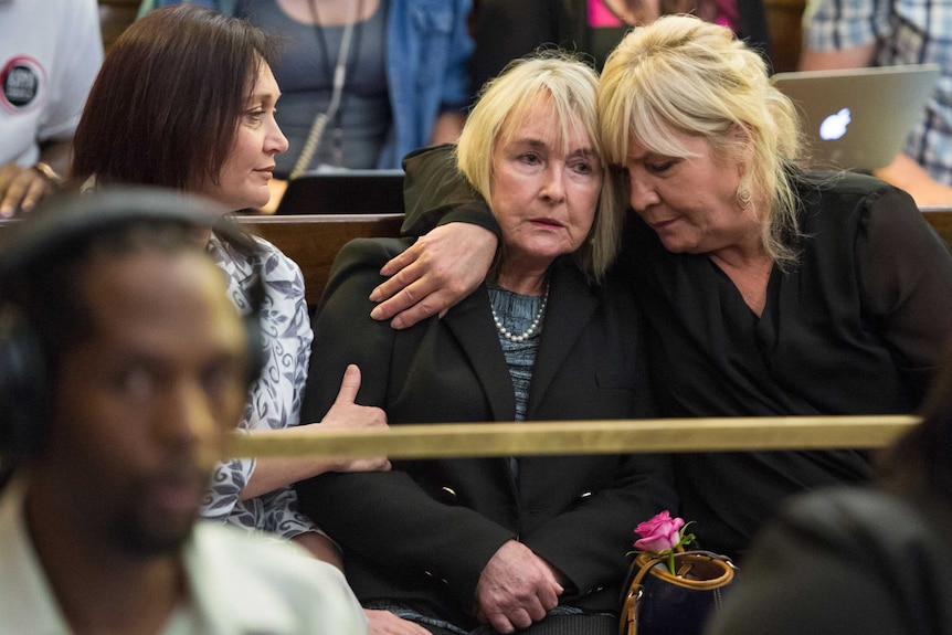 Reeve Steenkamp's mother sits sombre in court.