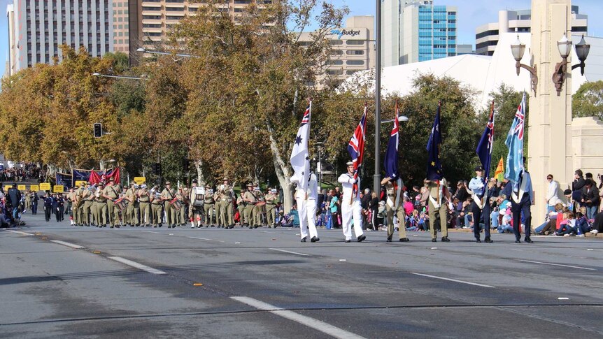 Army marches in the Anzac Day parade