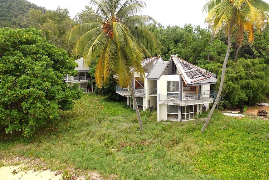 Units at Dunk Island Resort damaged by Cyclone Yasi in 2011.