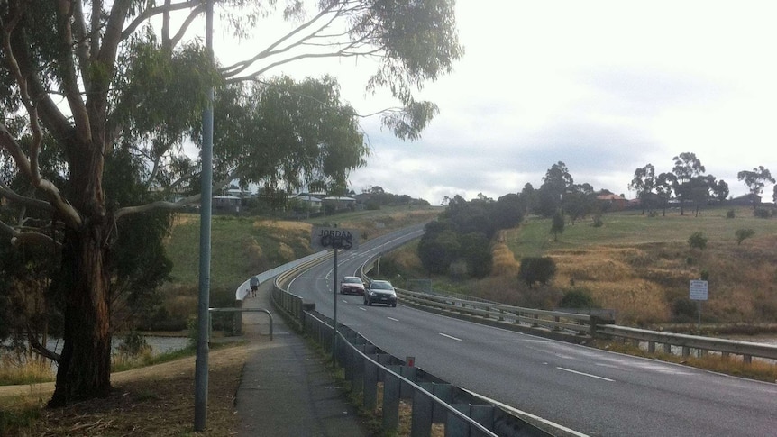 Jordan River Bridge near Hobart where a man was shot.