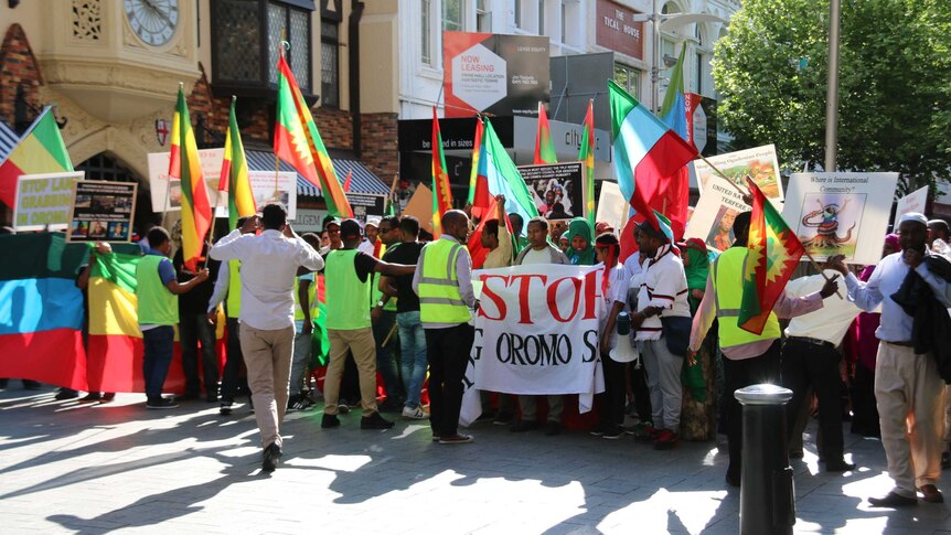 Ethiopians rallying in Perth