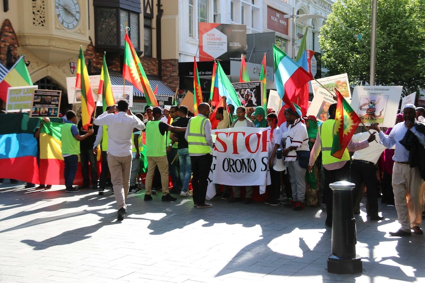 Ethiopians rallying in Perth