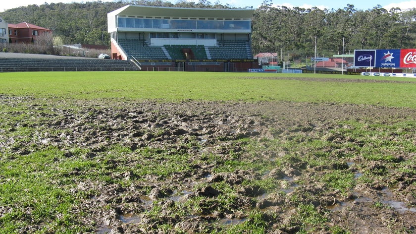 Mud on North Hobart oval