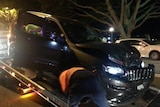 Car towed after a three-car accident