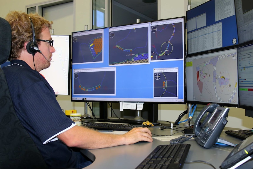 Rio Tinto control room in Perth for automated iron ore mine in the Pilbara