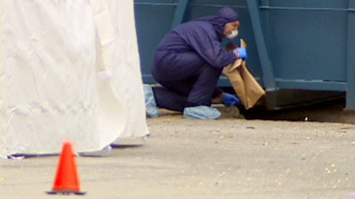 Forensic police at industrial estate in Maddington where the body of Tracey Holloway was found