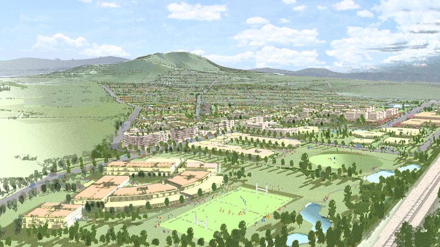 Artist's impression of Tralee housing development south of Queanbeyan near the Canberra Airport.