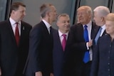 Donald Trump appears to shove past Montenegro Prime Minister Dusko Markovic