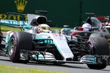 Lewis Hamilton drives at Australian GP practice