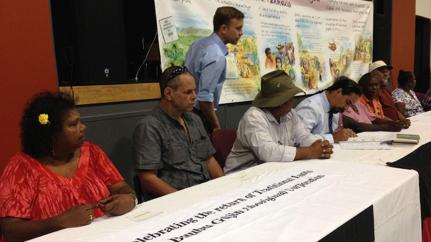 Traditional owners sign the Indigenous Land Use Agreement in Cooktown