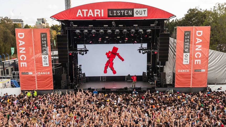 A shot of the main stage at Listen Out in Brisbane, 2018