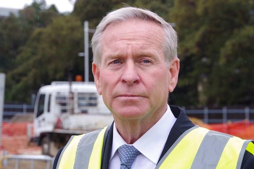 Western Australian Premier Colin Barnett wearing hi-vis at Beeliar Wetlands. August 4, 2016.