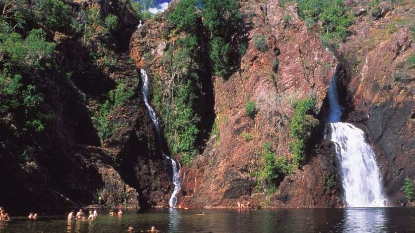 A man has drowned at the popular Wangi Falls in Litchfield.