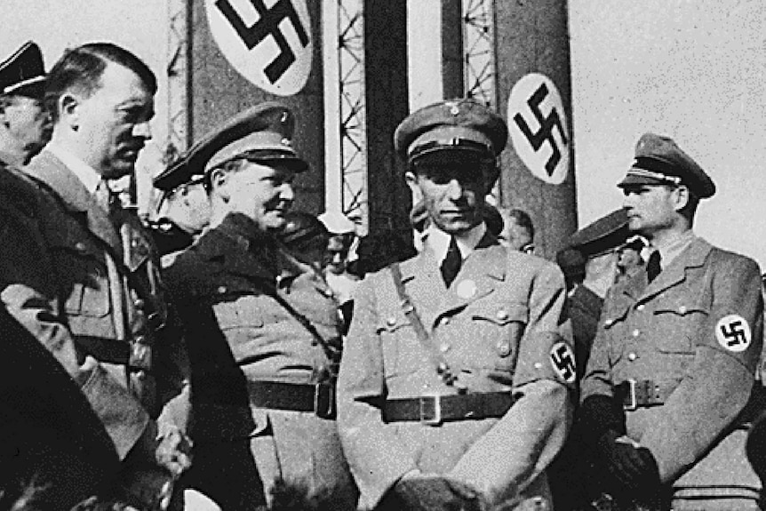 Adolf Hitler with Hermann Goring, Joseph Goebbels and Rudolf Hess.