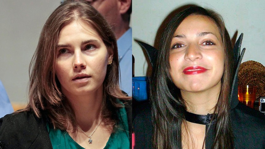 A composite photo of American student Amanda Knox and British student Meredith Kercher.