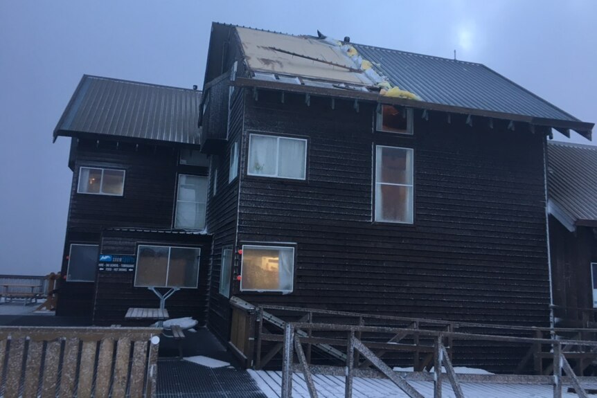 Roof damage at Ben Lomond ski chalets