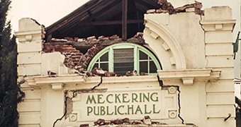 The Meckering hall after the magnitude-6.5 earthquake struck in 1968.