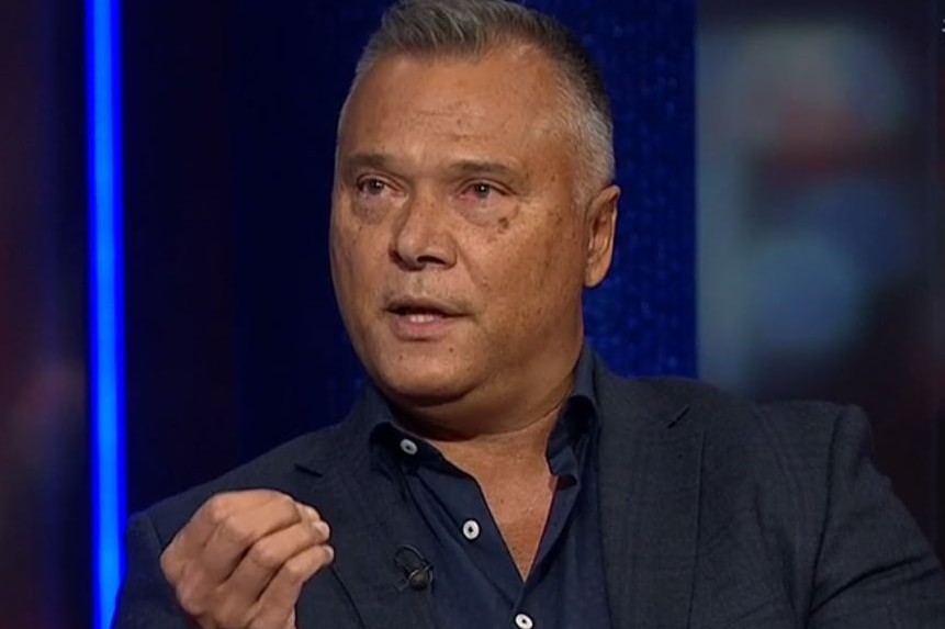 Stan Grant appears on Q+A, wearing a dark suit.