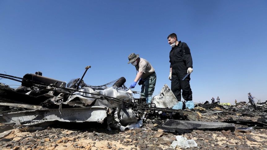 Investigators inspect crash site in Egypt