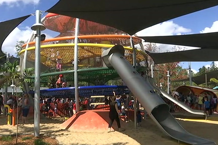 Kershaw Gardens playground in Rockhampton on the day it opened in August 2018.
