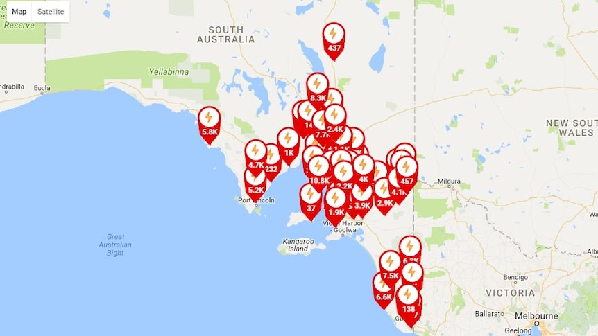 SA Power Networks outage map