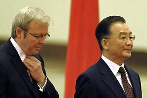 Kevin Rudd and Chinese Premier Wen Jiabao (AFP Photo: Liu Jin)