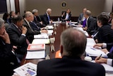 President Barack Obama meets with his national security team in the Situation Room