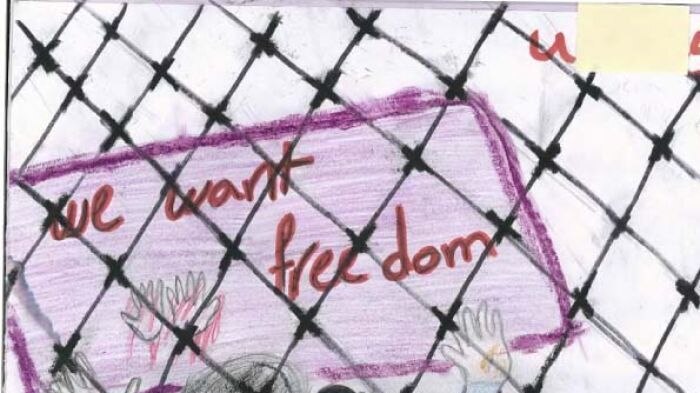 A picture drawn by a child in detention on Christmas Island