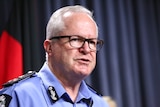 WA Police Commissioner Chris Dawson speaking at a press conference.