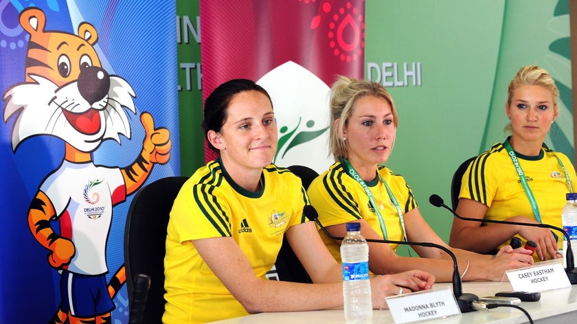 Hockeyroos captain Madonna Blyth, Casey Eastham,  Kate Hollywood, and their team-mates arrived and started training on Tuesday afternoon