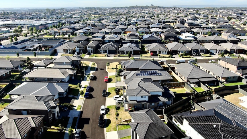 un horizonte con casas