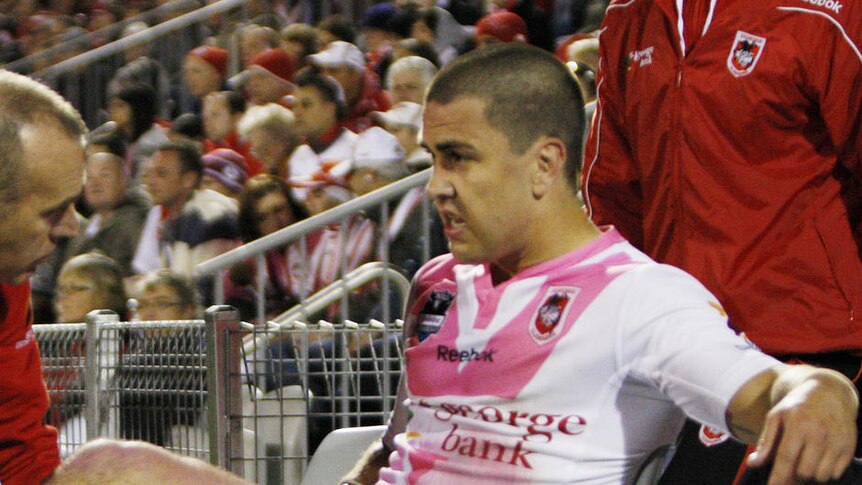 Jamie Soward says he felt the injury after scoring a runaway try for the Dragons.