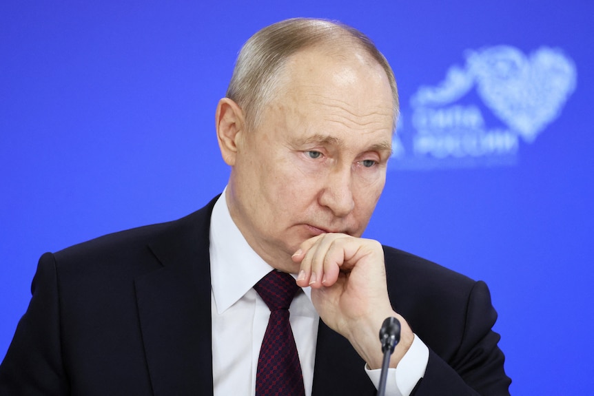 Vladimir Putin looking pensive 