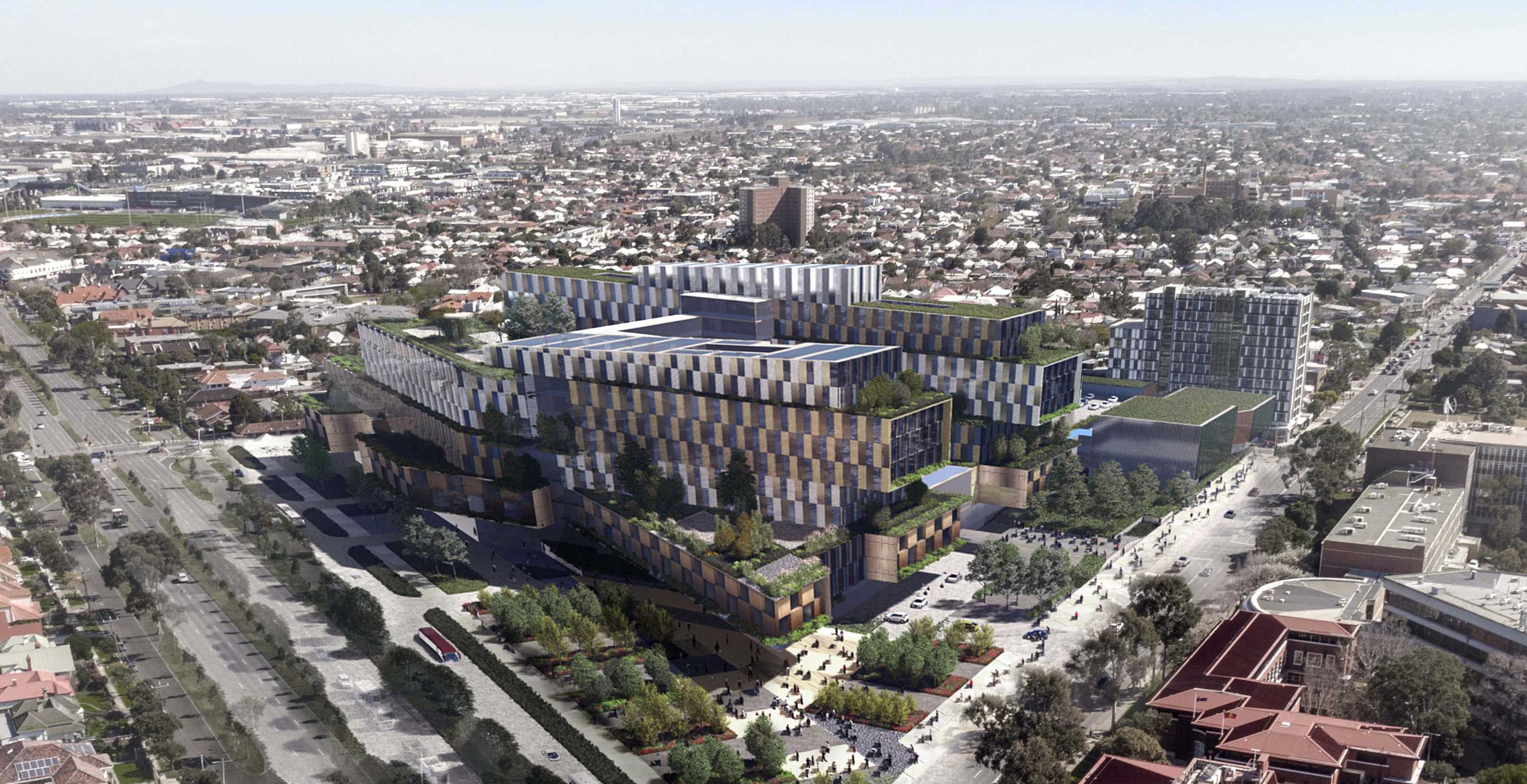 An artists' impression of the proposed Footscray Hospital.