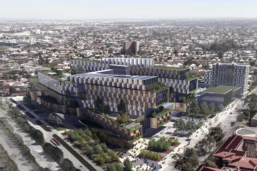 An artists' impression of the proposed Footscray Hospital.