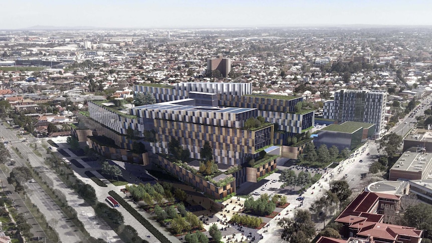 An artists' impression of the proposed Footscray Hospital.