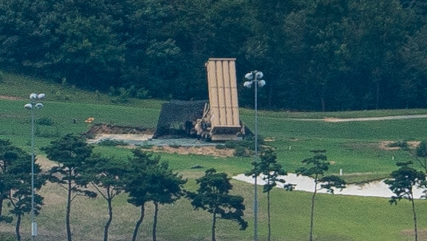 US forces have installed the THAAD system on a golf course near Seongju.