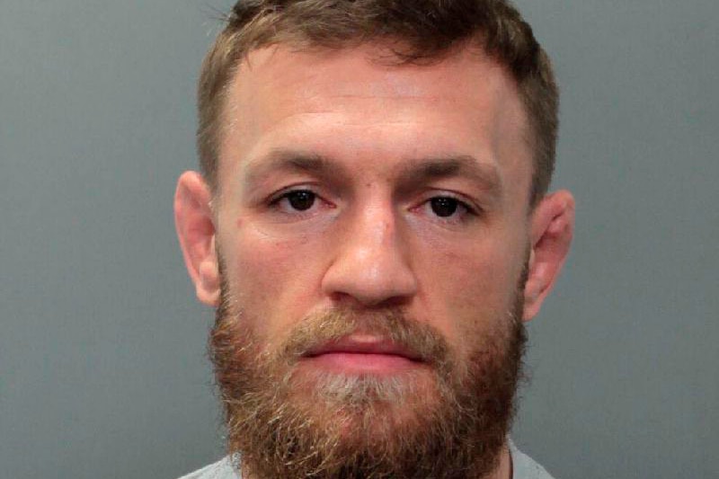 UFC fighter Conor McGregor in a police mugshot.