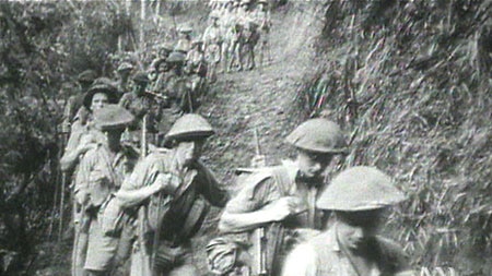 Historic site: soldiers walk the Kokoda track in 1942.