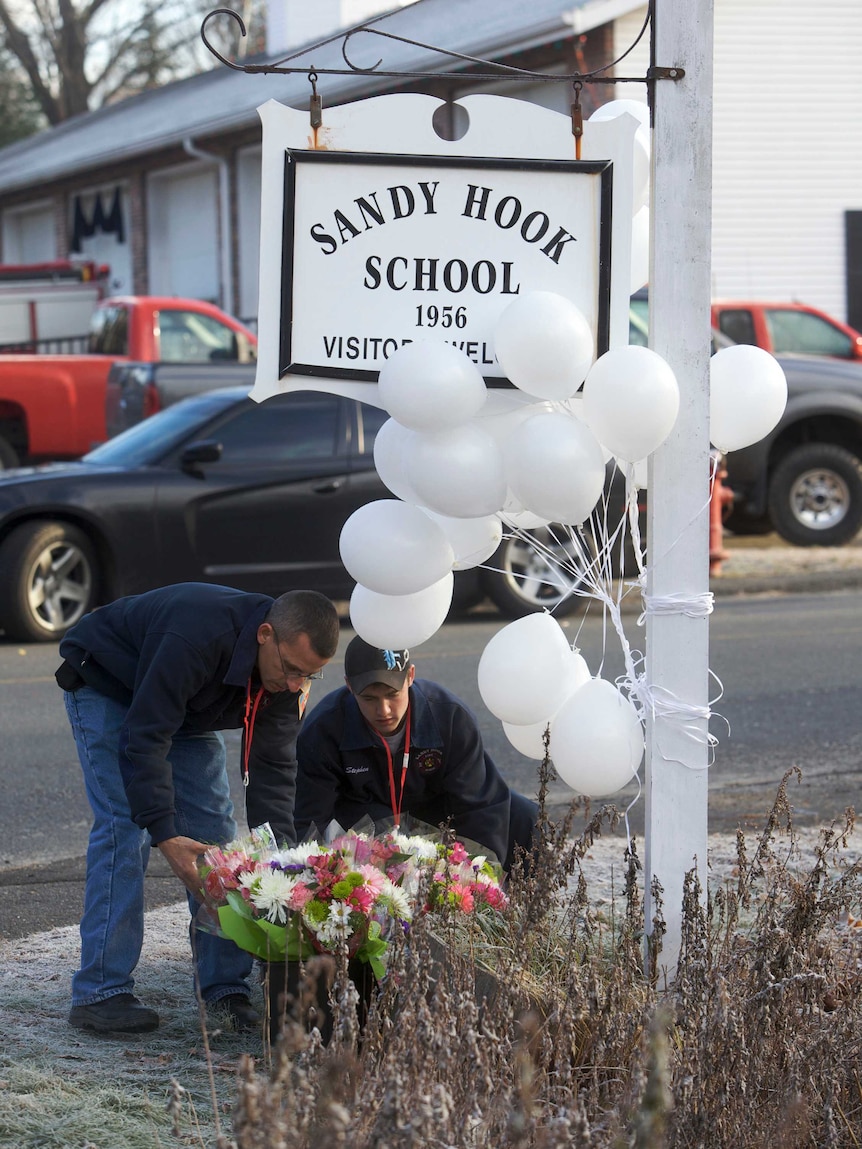 Floral tribute for Sandy Hook victims