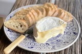 Camembert cheese on a plate