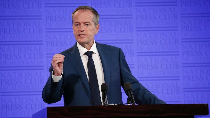 Bill Shorten speaks at the National Press Club.