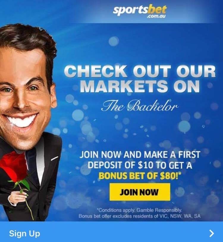 A sportsbet ad for The Bachelor