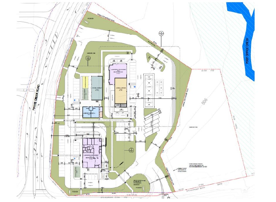 an architectural drawing of a commercial development