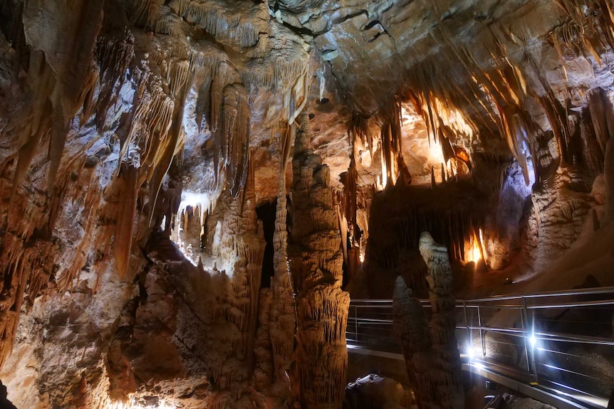 A cavern inside Jenolan Caves.