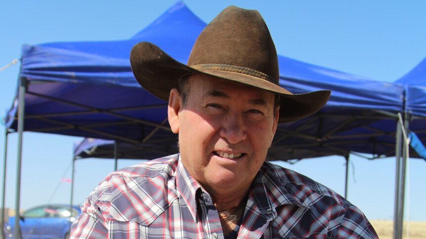 A man wearing a check shirt and brown hat