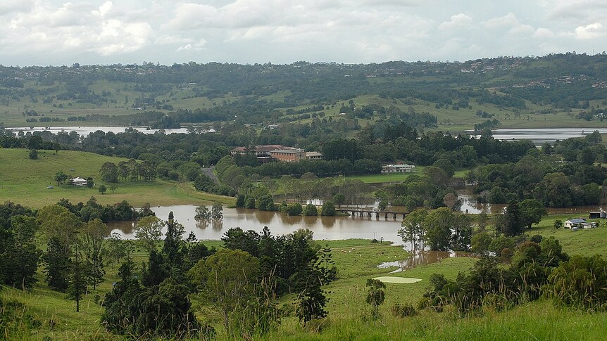 Floodwaters surround NSW school