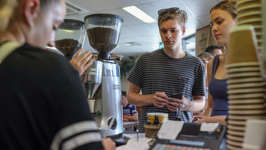 Customers at the Wheelhouse Coffee cafe in Lawnton.